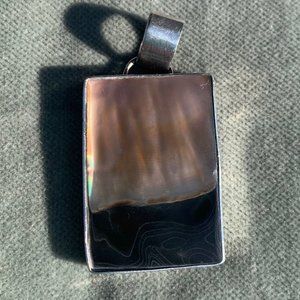mother of pearl and sterling silver pendant